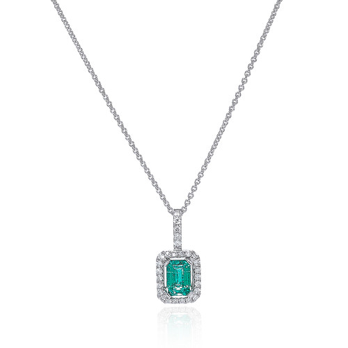 Emerald And Diamond Pendant Necklace [JNPEN0864]