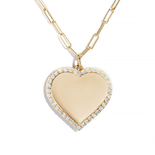 Large Diamond Heart Pendant Necklace [1DFAD4204]