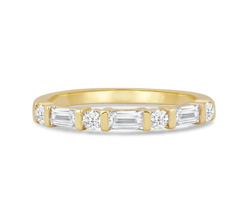 Bar Set Round and Baguette Diamond Band [1WADX5696]