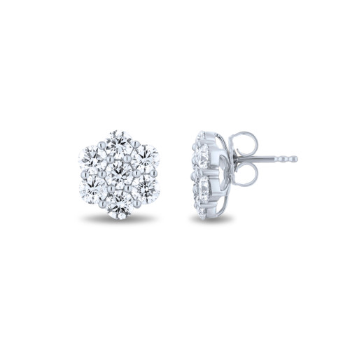 Diamond Cluster Stud Earrings [1EADX4156]