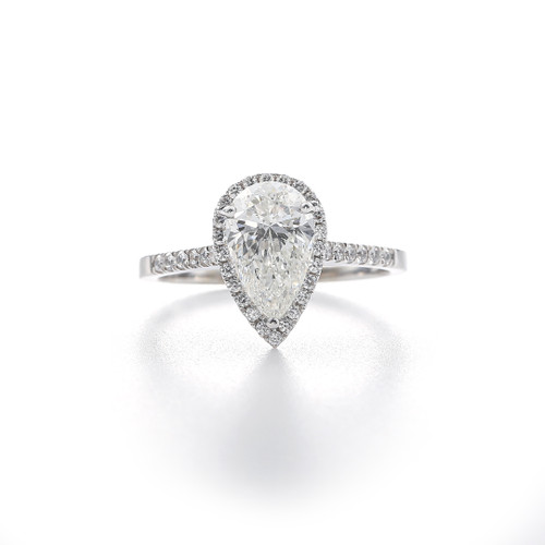 Pear Shape Halo Diamond Engagement Ring, 1.50 GIA [JRENG0226]