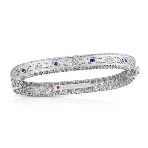Princess Flower Sapphire and Diamond Bangle [JBBAC0560]