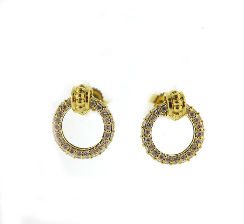 Caviar Circular Diamond Earrings [JEOTH0992]