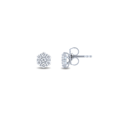 Diamond Cluster Stud Earrings [1EADX4157]