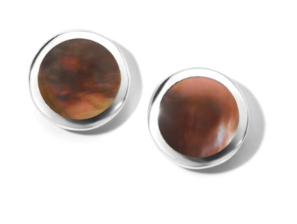 Rock Candy Brown Shell Stud Earrings [JESTD0387]