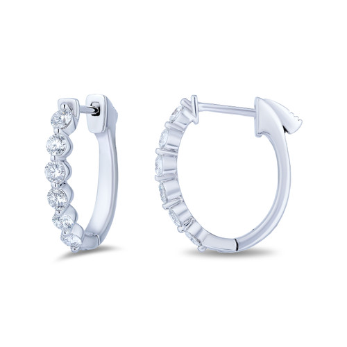 Single Prong Diamond Huggie Earrings [1EAHP0820]