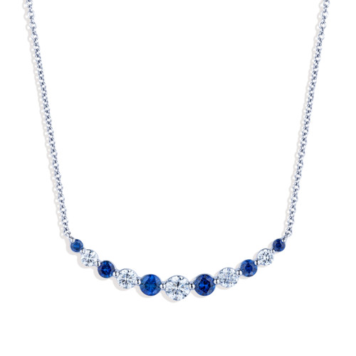 Sapphire and Diamond Smiley Necklace [1NSDX0266]