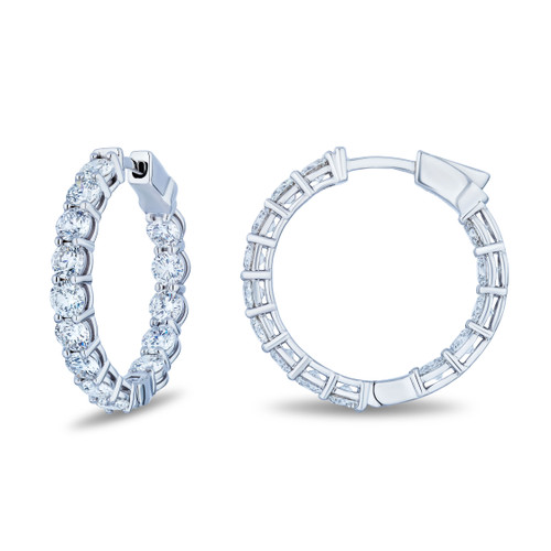 Inside Out Diamond Hoop Earrings [1EAHP0749]