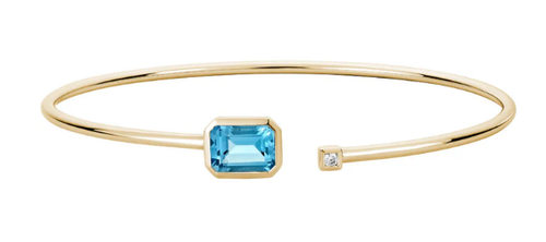 Blue Topaz Diamond Bangle [JBBAC0514]