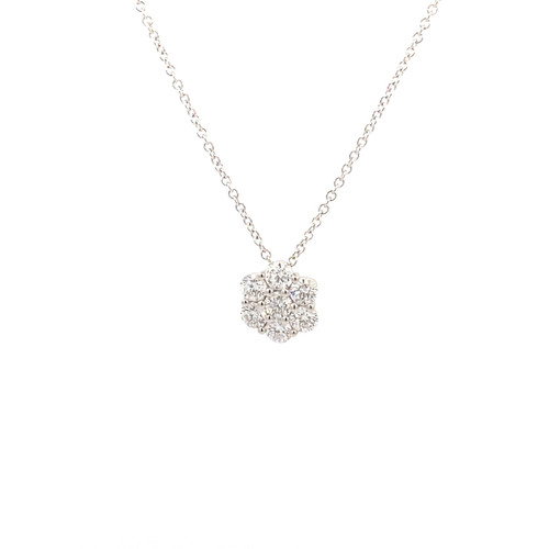 Diamond Cluster Pendant Necklace [JNPEN0652]