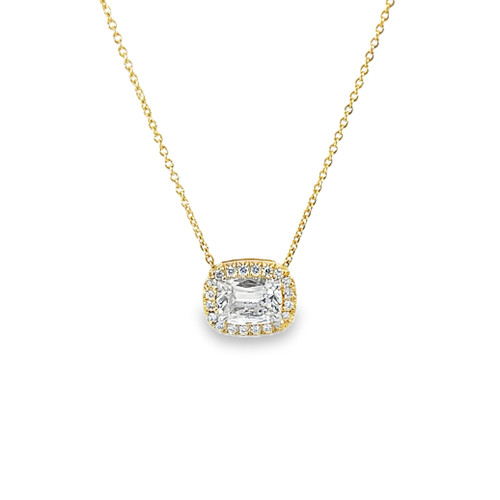 Diamond Halo Pendant Necklace [JNPEN1158]