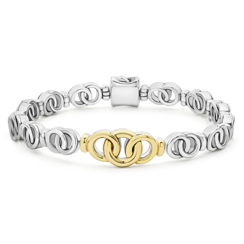 Signature Caviar Two Tone Interlocking Bracelet [JBOTH1226]