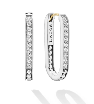 Caviar Spark Linear Diamond Hoop Earrings [JEHOP0555]
