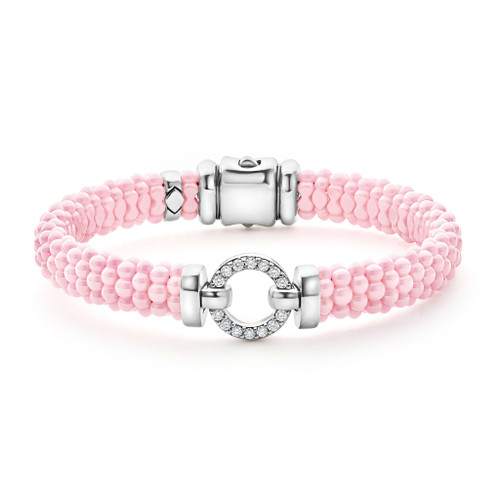 Pink Caviar Bracelet with Diamond Circle [JBOTH1336]
