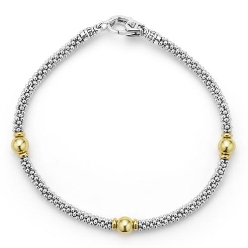 Signature Caviar Gold Ball Station Bracelet [JBOTH1251]