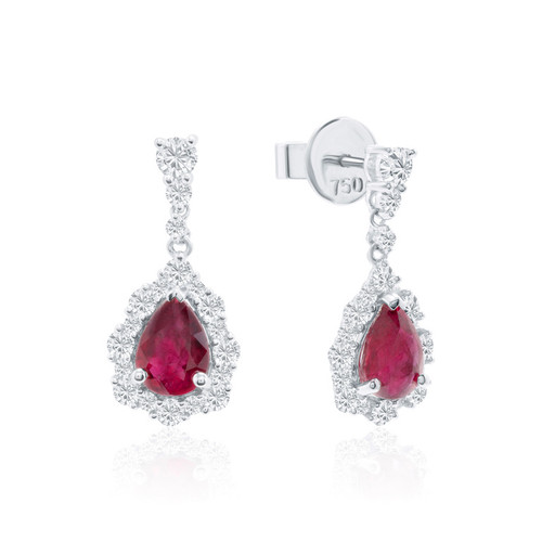 Ruby and Diamond Drop Earrings [JEOTH1103]
