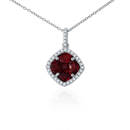 Ruby and Diamond Pendant Necklace [JNPEN1152]