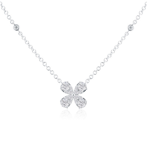 Diamond Petal Pendant Necklace [JNPEN1125]