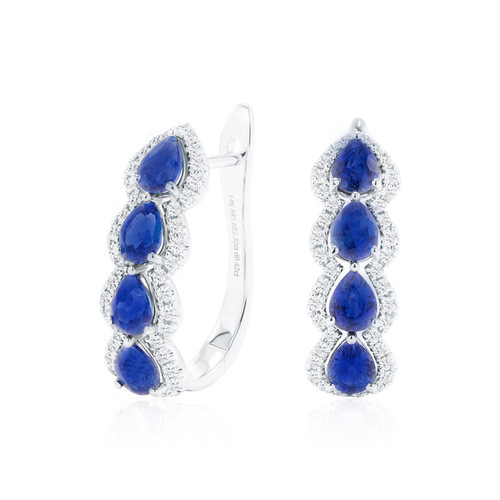 Sapphire and Diamond Hoop Earrings [JEHOP0603]