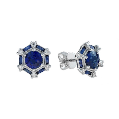 Sapphire and Diamond Stud Earrings [JESTD0614]