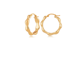 Small Wavy Hoop Earrings [JEHOP0316]