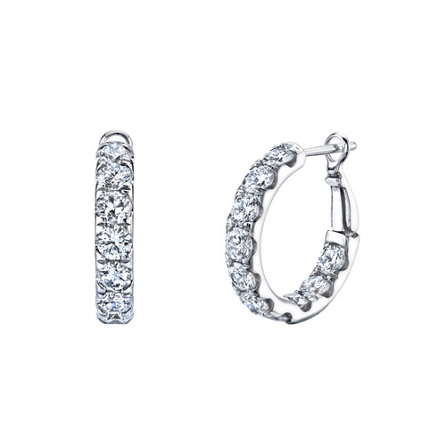Inside Out Round Diamond Hoop Earrings, 2.97 [JEHOP0562]