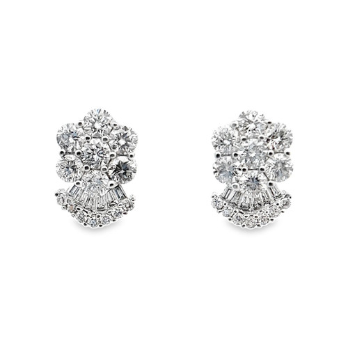 Diamond Cluster Earrings [JESTD0499]