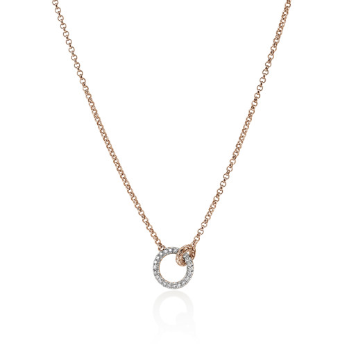 Essential Pave Diamond Circle Necklace [JNOTH1078]