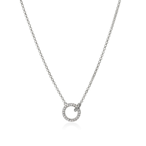 Essential Pave Circle Necklace [JNOTH1079]