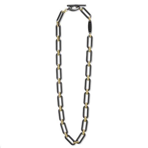 Signature Caviar Black Ceramic Link Necklace [JNOTH0924]