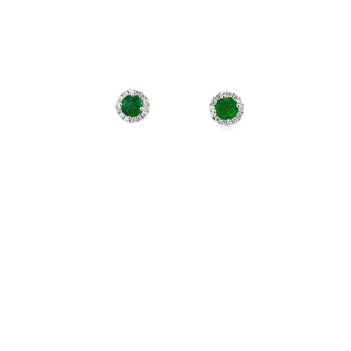 Emerald and Diamond Stud Earrings [JESTD0154]