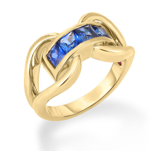 Designer Gold Sapphire Ring [JROTH1563]