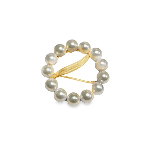 Estate Pearl Circle Pin [JAPNB0048]