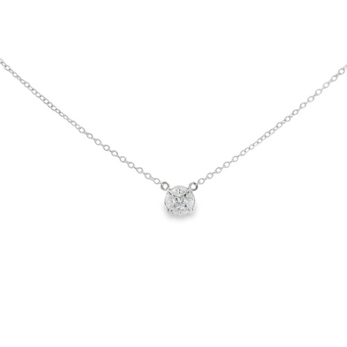 Estate Diamond CLuster Pendant Necklace [JNPEN1337]