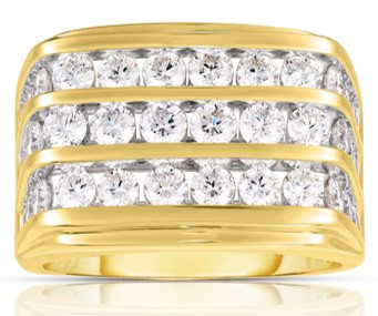 Three Row Diamond Band Ring [JROTH1257]