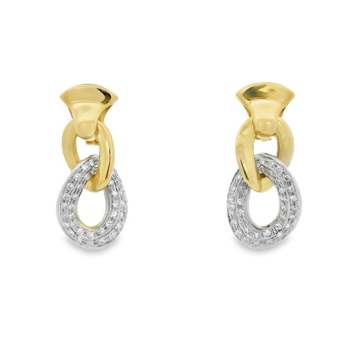 Estate Chiampesan Diamond Drop Earrings, Italy [JEOTH1110]