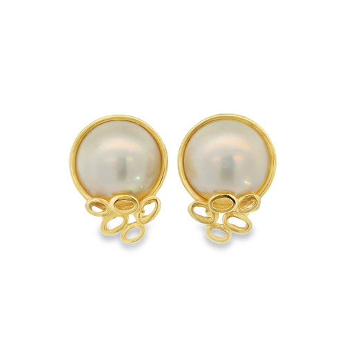 Estate Mabe Pearl Earrings [JEOTH1268]