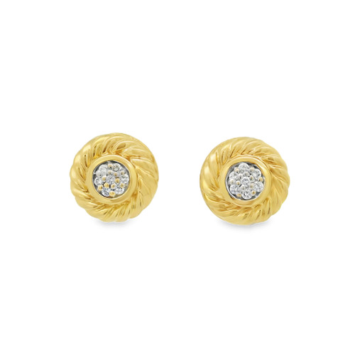 Estate David Yurman Diamond Cookie Stud Earrings [JESTD0389]