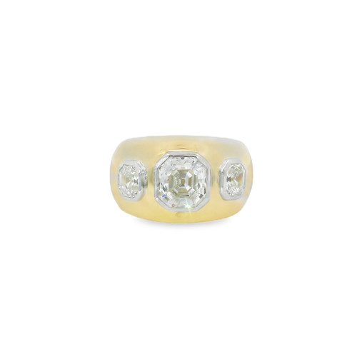 Estate Three Stone Diamond Domed Band Ring [JROTH1620]