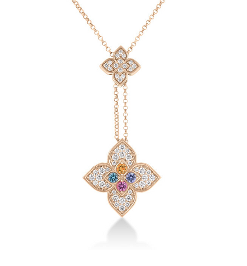 Venetian Carnival Diamond and Mixed Stones Y Necklace [JNPEN1348]