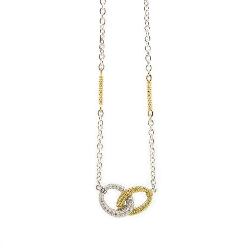 Caviar Lux Interlocking Circle Necklace [JNOTH1126]