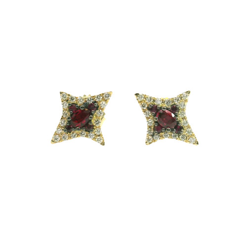 Notte Ruby and Diamond Stud Earrings [JESTD0814]