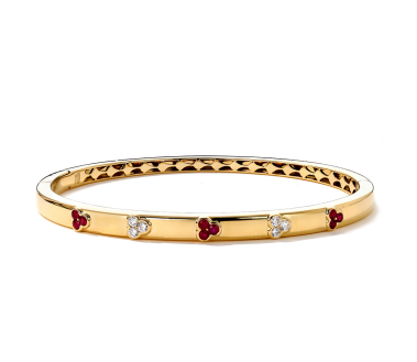 Trinity Stackable Ruby and Diamonds Bangle Bracelet [JBBAC0745]