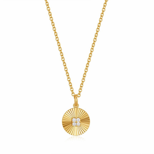 Fluted Disc Necklace [JNPEN1635]