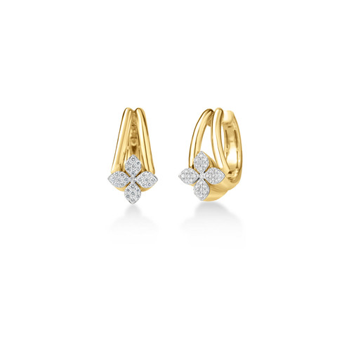 Love in Verona Diamond Flower Hoop Earrings [JEHOP0795]