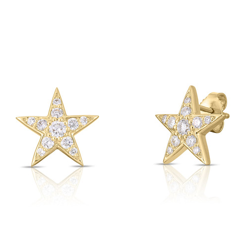 Tiny Treasures Five Point Diamond Star Earrings [JESTD0783]