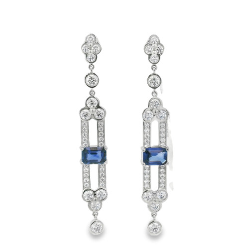Sapphire and Diamond Drop Earrings [JEOTH1508]