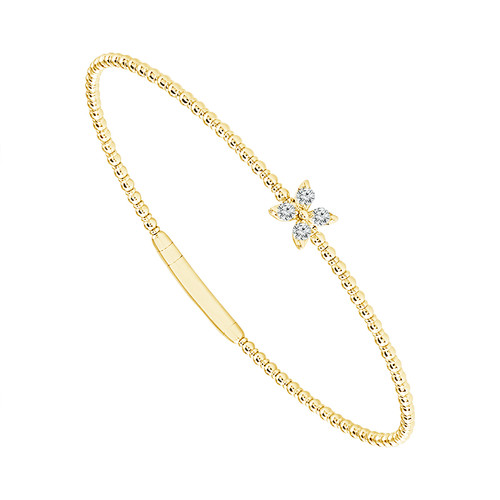 Flexie Diamond Flower Bangle Bracelet [JBBAC1204]
