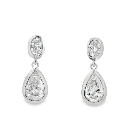 Platinum Diamond Drop Earrings  [JEOTH1568]
