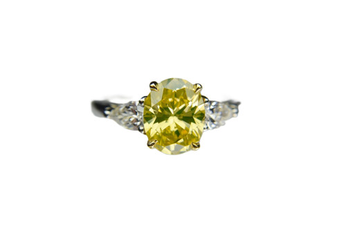 Oval Fancy Diamond Ring, 2.04  [JRENG0590]
